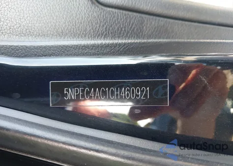 2012 Hyundai Sonata Se z USA, uszkodzony, nr VIN 5NPEC4AC1CH460921